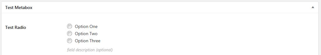Screenshot of standard radio button CMB field type